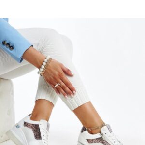 Białe sneakersy damskie  na koturnie CROSS JEANS - Solea