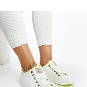 Białe damskie trampki z kolorem CROSS JEANS - Solea