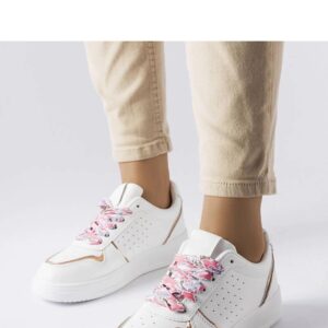 Białe sneakersy wiązane wstążką Pryor - Solea