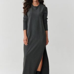 Sukienka Model M901 Grafit Melange - Makadamia