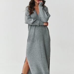 Sukienka Model S161 Grey Melange - Makadamia