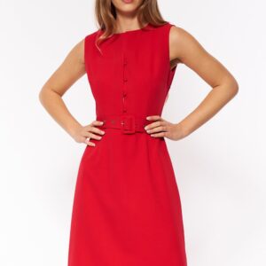 Sukienka Czerwona elegancka sukienka bez rękawów S200 Red - Nife
